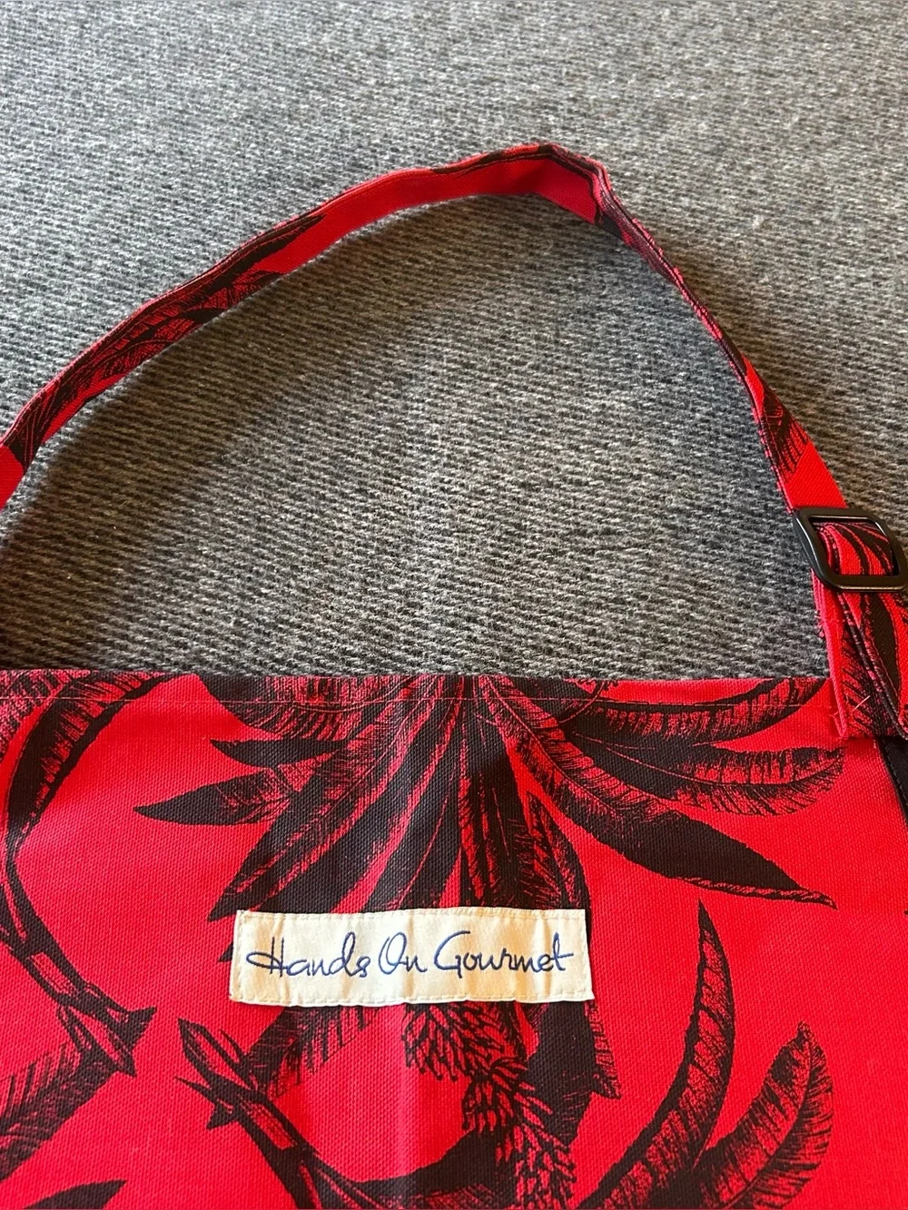 HANDS ON GOURMET Botanical Palm Print Heavy Cotton Canvas Apron #0425268
